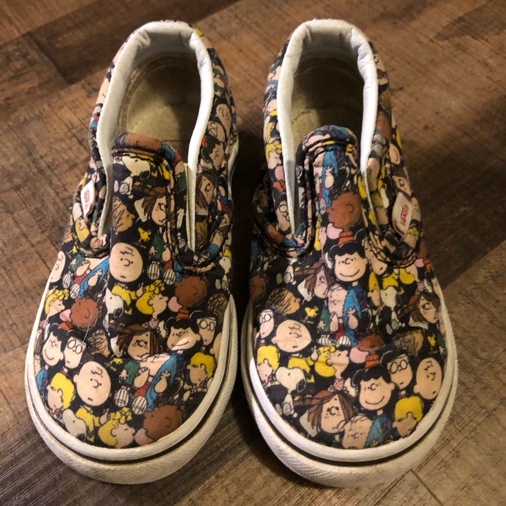 Snoopy toddler slip on vans rare
